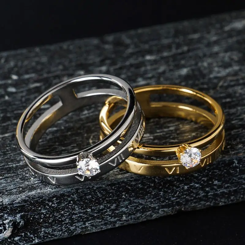 فاخر كريستال الجوف خارج خاتم أنيق الأرقام الروماني...