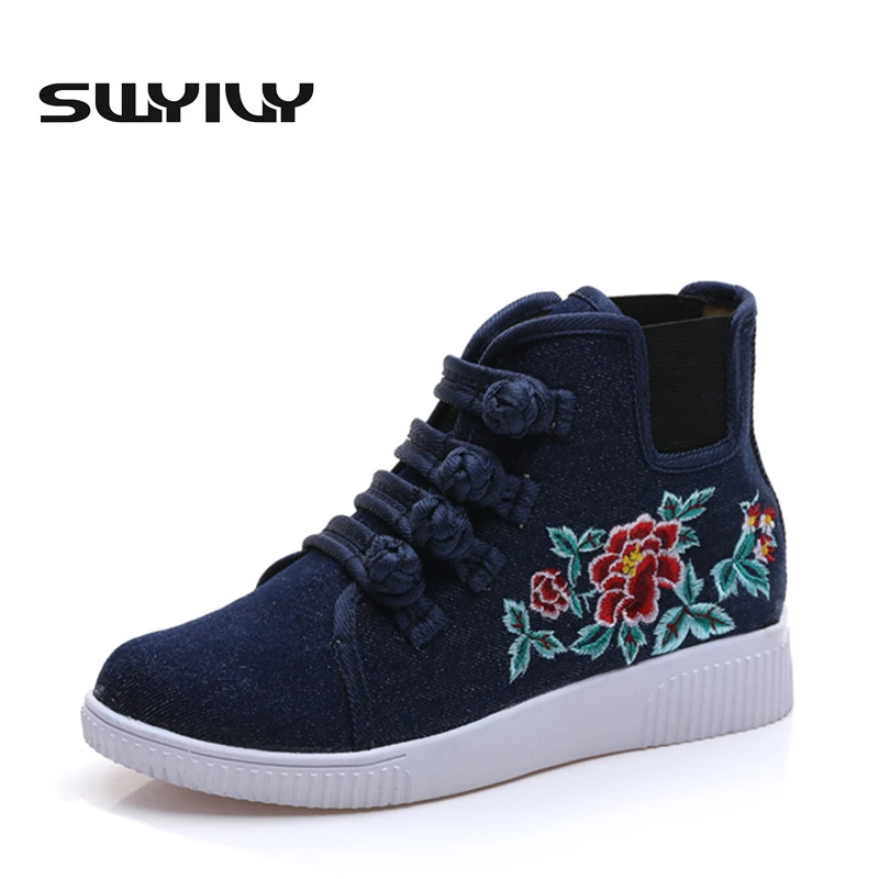Prix pour 2017 Nouvelle Fleur Brodé Printemps Été Femme Planche À Roulettes Chaussures Plaque Boucle Haute-top Laçage Chinois Style Femmes Sneakers Prix pour 2017 Nouvelle Fleur Brodé Printemps Été Femme Planche À Roulettes Chaussures Plaque Boucle Haute-top Laçage Chinois Style Femmes Sneakers