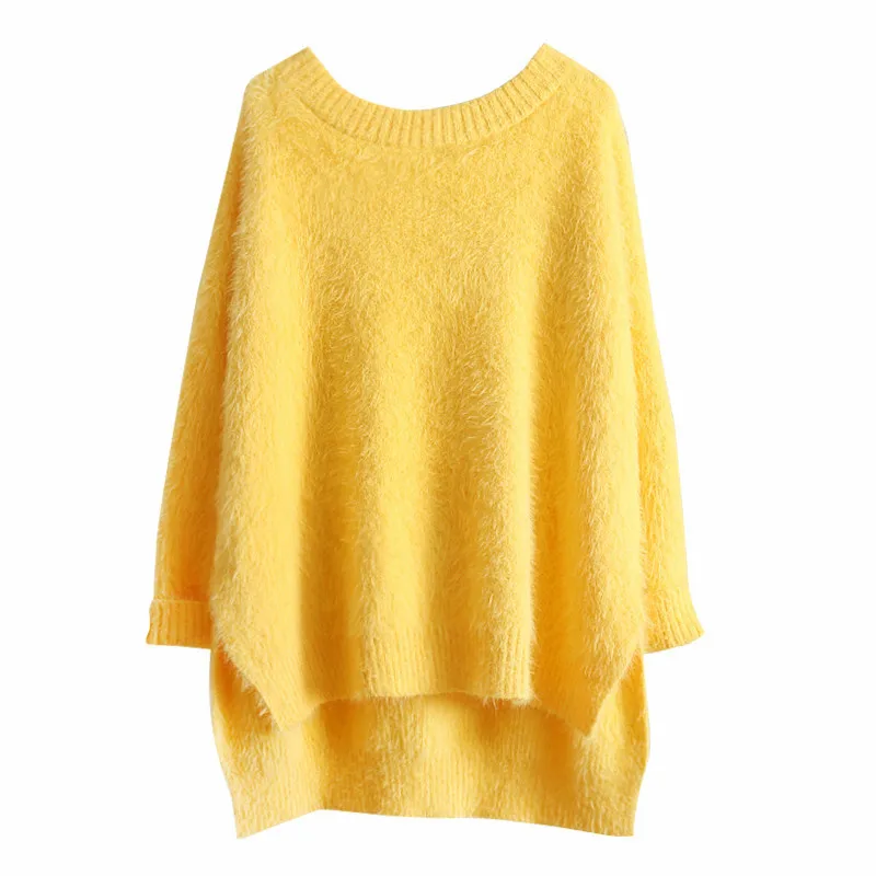

Sexy Off Shoulder Sweater Women Jumper Autumn Winter Mohair Knitted Sweater Pullover Loose Women Tops Knitwear Pull Femme C3772