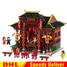 XINGBAO 01020 китайский стиль здание китайский театр набор строительных блоков Кирпичи Игрушки сравнить LPing строительство Lepinges игрушки