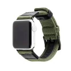 Хохлатая ткали нейлон кожаный ремешок для Apple Watch группа 42 мм/38 мм iwatch 3/2/1 запястье браслет сменный браслет наручных часов группы Пояс