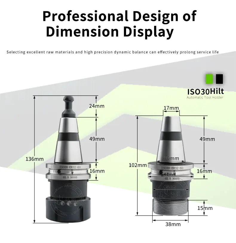 Устойчив к ржавлению ISO30 ER32-45/ISO30 ER32-60 балансный Зажимной патрон G2.5 30000 оборотов в минуту ЧПУ держатель инструмента
