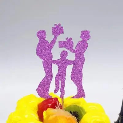 

1pc Love Family Cake Flag Topper Multi Colors Parent with Kid Cake Flags For Xmas Party New Years Cake Baking Decor