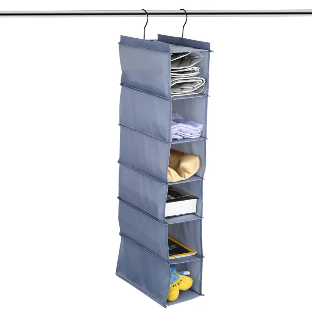 6 Tier Wardrobe Closet Hanging Shelf Shoes Clothes Garment Storage