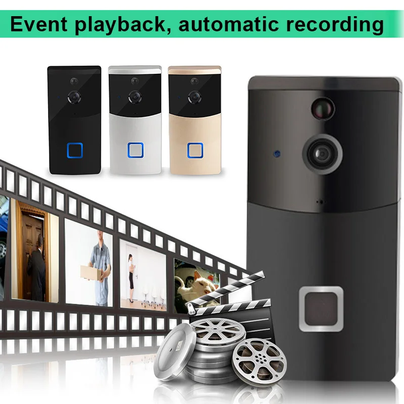 

Smart Visual Doorbell Peephole Viewer Wifi Night Vision Security Electronic Door Eye GT66