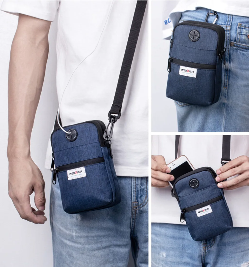 Мужская сумка через плечо, Мужская диагональная мини-сумка через плечо, многофункциональная сумка для мобильного телефона, спортивная сумка На открытом воздухе