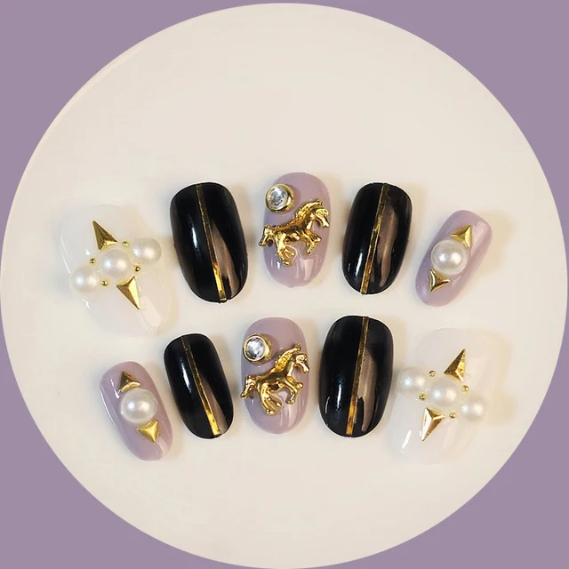 high fashion vintage goldene color3d pferd muster dekoration gel nagel tipps set nette falsche ngel kurz - Gelnagel Muster high fashion vintage goldene color3d pferd muster dekoration gel nagel tipps set nette falsche ngel kurz - Gelnagel Muster