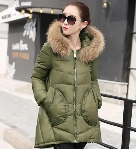 Брендовые пальто Mujer зимнее пальто для женщин длинный пуховик с капюшоном меховой воротник парка Северный Весте размера плюс Casaco 5 цветов WD0152 - Цвет: army green
