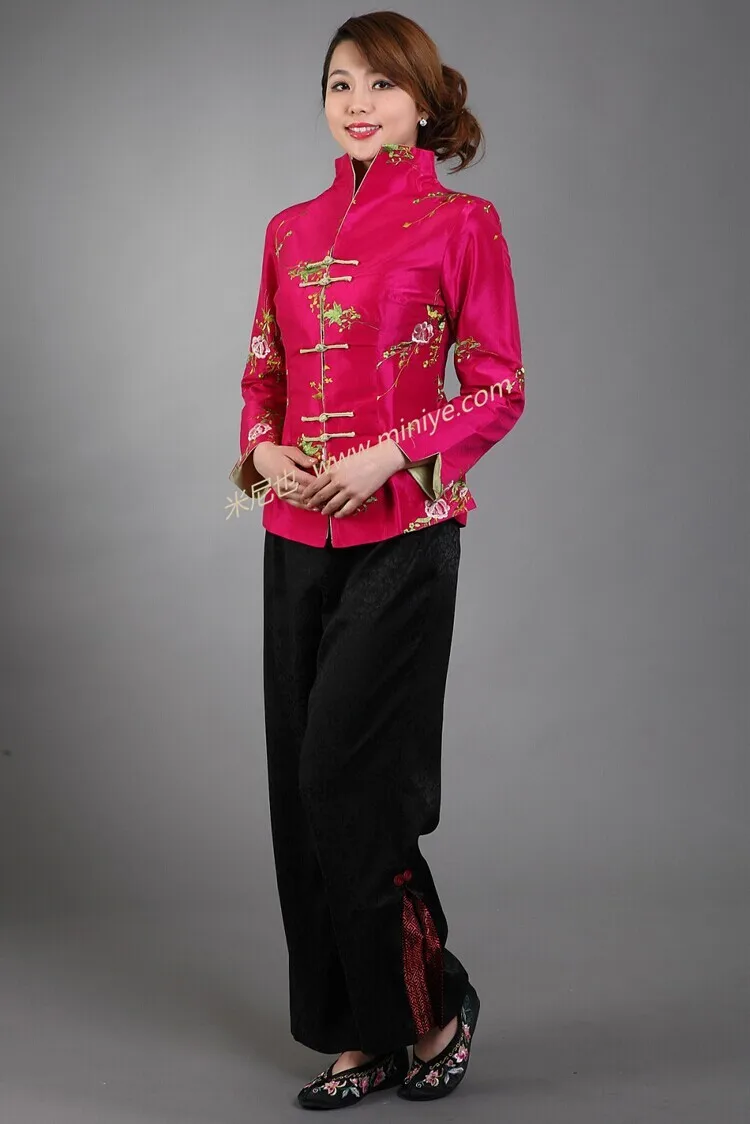 Новое поступление Бежевый Мода китайский Для женщин шелковый атлас куртка пальто с вышивкой цветы Размеры размеры s m l xl XXL, XXXL