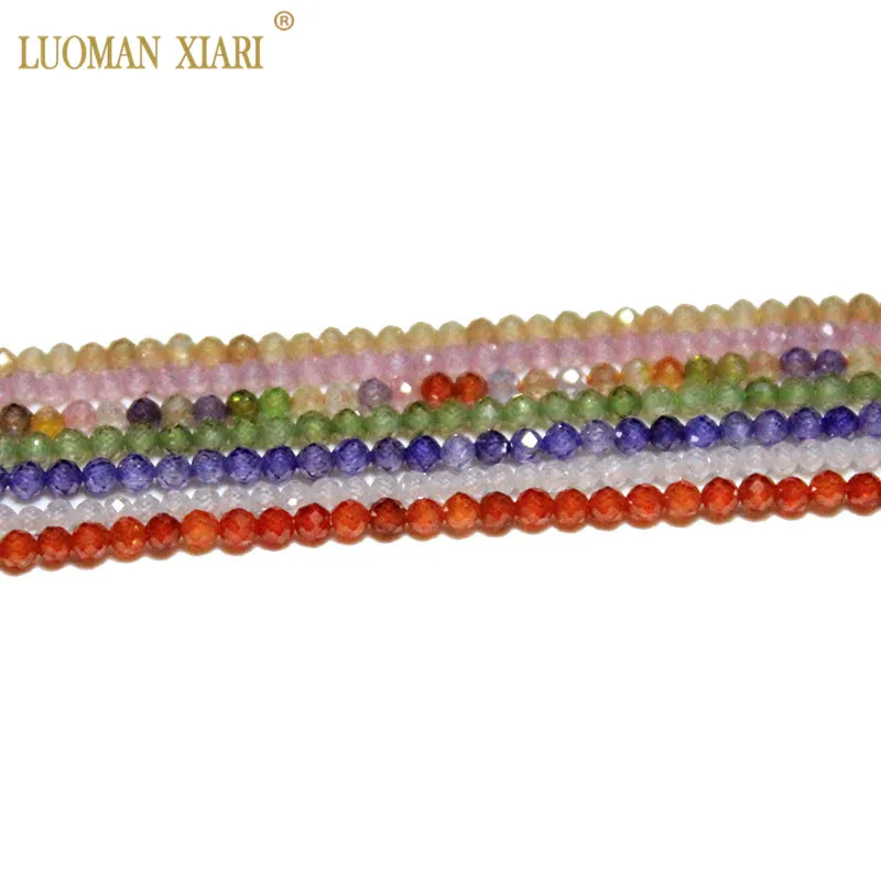 Wholesale AAA 2mm Natural Zircon Faceted Round Natural Stone Beads Beads For Jewelry Making DIY Bracelet necklace