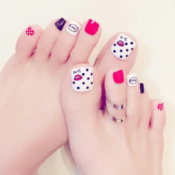 

24pcs/set Nail art Japan and South Korea fashion cute striped toenails of patch nail(Contains no glue)