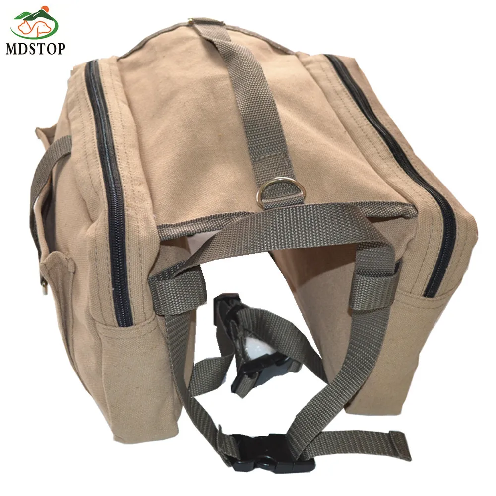 MDSTOP Cotton Canvas Dog Pack Hound Travel Camping Hiking Backpack