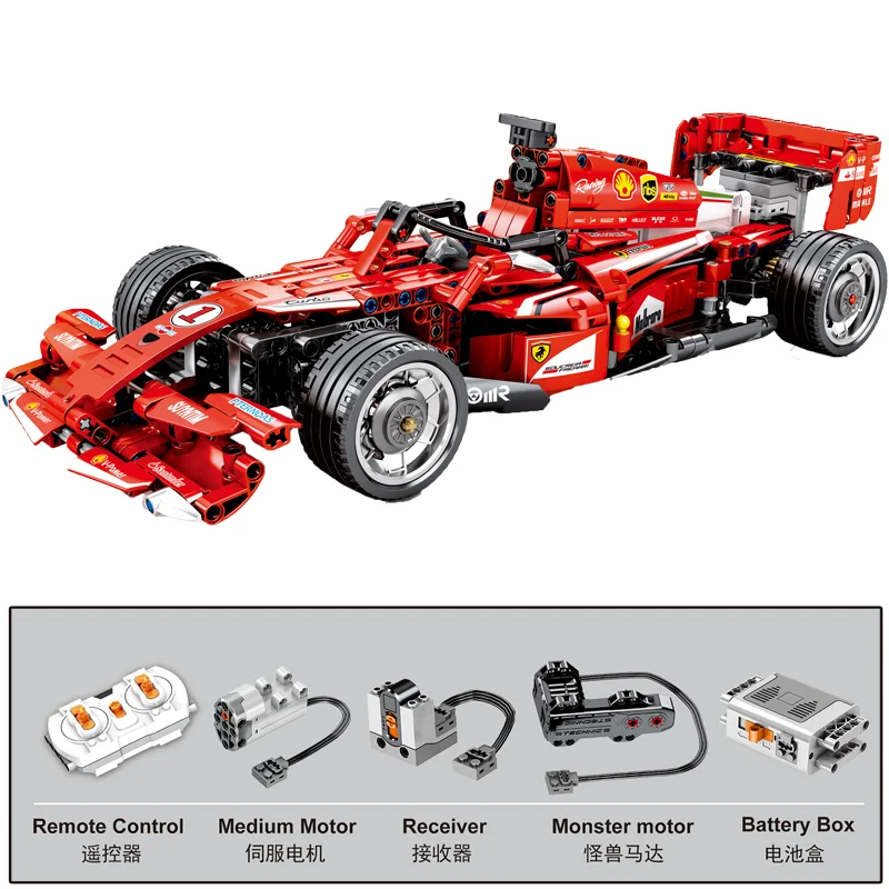 

F1 Car New Racing Model Building LOCKING Creator Technic With Blocks Compatible control motor Monster Kids Remote Toys LOCKING