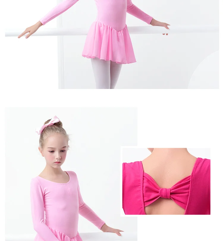 Балетное платье для девочек гимнастическое трико с коротким рукавом балетная Одежда для танцев с шифоновыми юбками