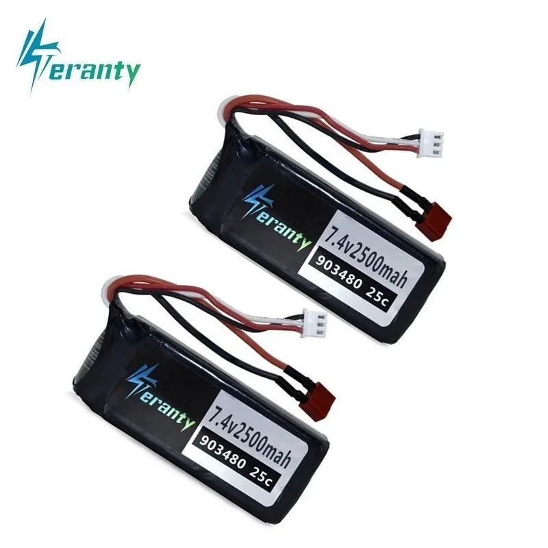 Обновленная батарея мощность 2500 мАч до 5000 7 4 В lipo для Wltoys 12428 12423 RC автозапчасти 2шт