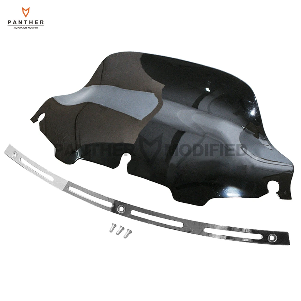 

8" Motorcycle Front Windshield Fairing And Chrome Slotted Stock Batwing Trim Kit case for Harley Touring 1996-2013