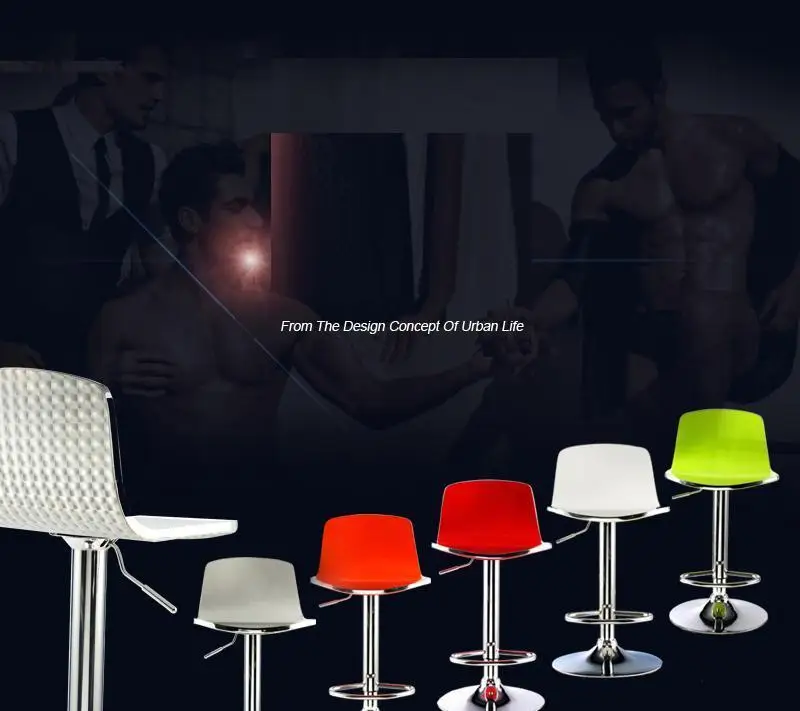 

Coffee shop chair bar club stadium stool green red orange grey black color