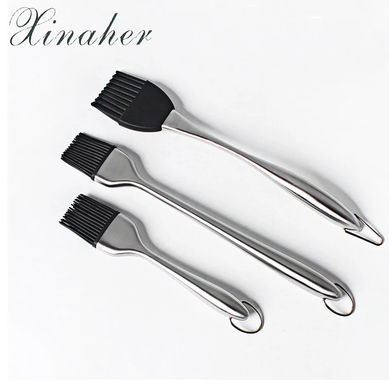 Silicone Basting Brushes BBQ Stainless Steel Handle Oil Brush Cooking