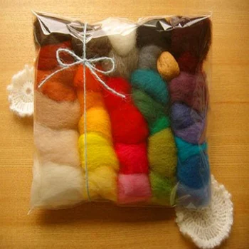 

5g/Bag 36 Colors Wool Fiber Felting African Fabrics Wool Roving Doll Needlework Felt Diy Project Wool Fiber Roving Kit Tools Set