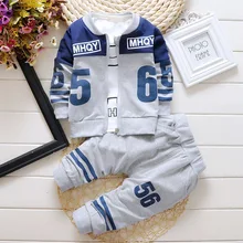 2016 hiver enfants vêtements set enfants de Bande Dessinée de ce dernier T-shirt à capuche manteau + pantalon 3 pcs costume bébé garçon coton ensemble