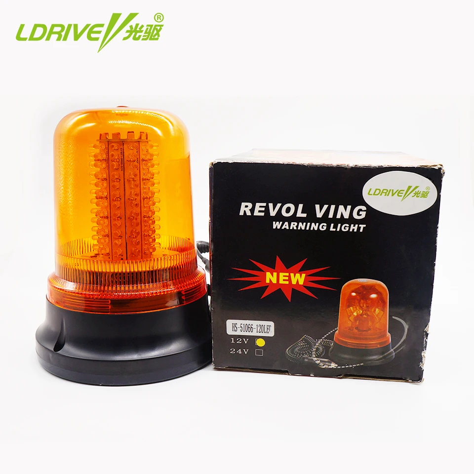 LDRIVE 120 LEDs Orange Amber Yellow Beacon Warning Light Car Truck Bus
