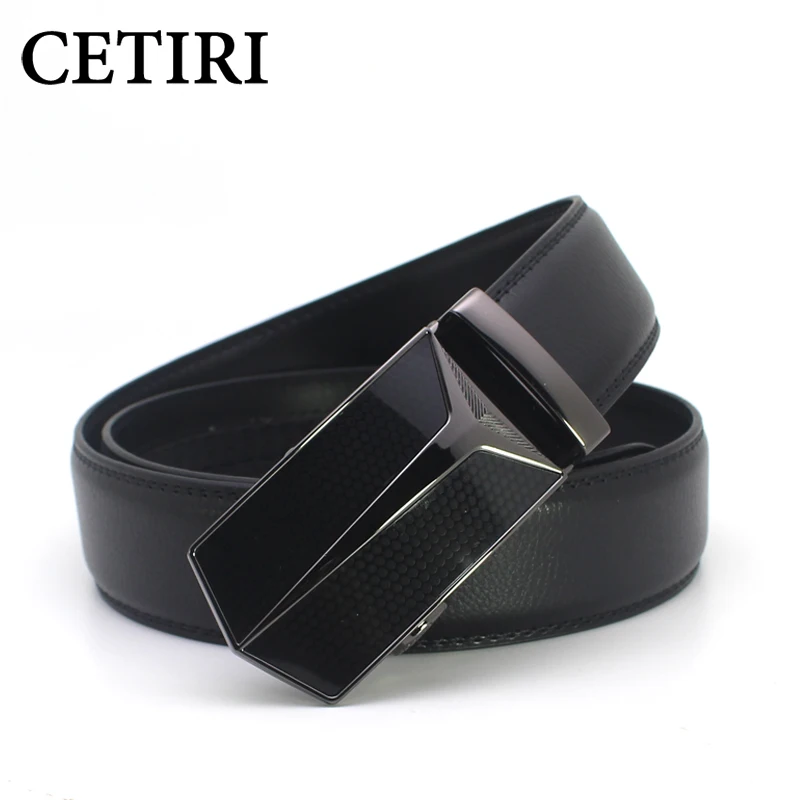 

CETIRI 2018 fashion designers belts for men automatic buckle genuine leather luxury business male ratchet belts ceinture homme
