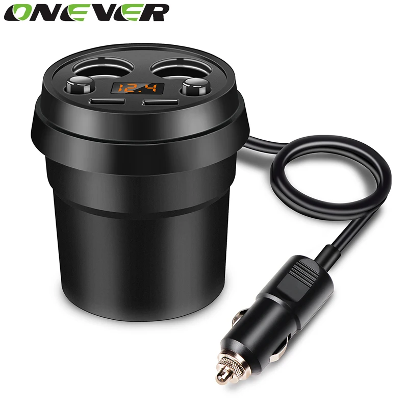 

Onever 5V 3.1A Unviersal Dual USB Car Charger & Cigarette Lighter Power Adapter LED Voltmeter Fast Charger For iPhone Samsung