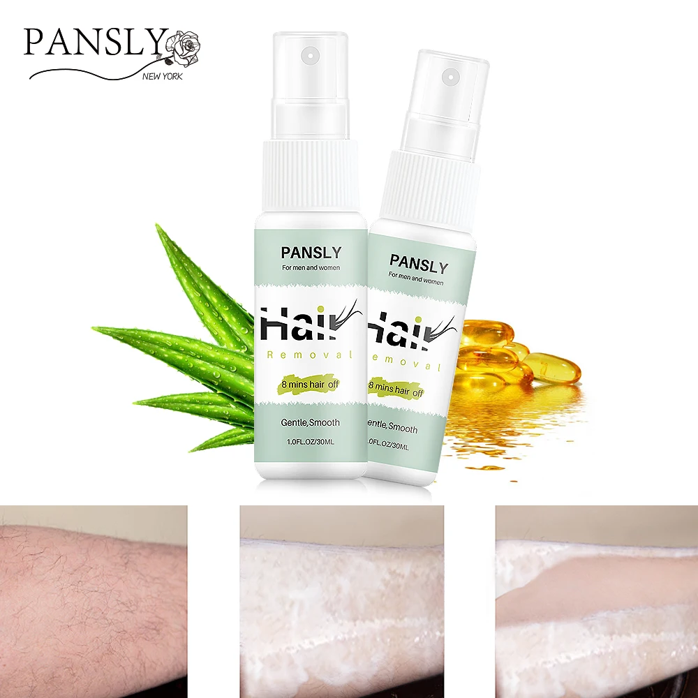 Pansly Herbal Permanent Hair Remover Spray Repair Nourish Smooth Body Removal Inhibitor Spray for Private Parts Leg Facial Hair