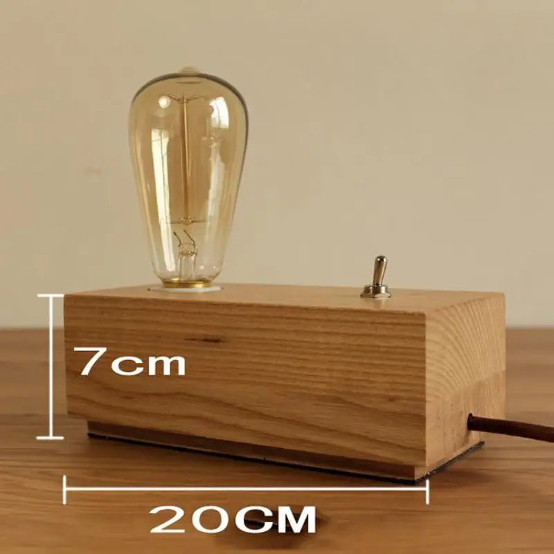 Lampe cocooning industrielle vintage en bois