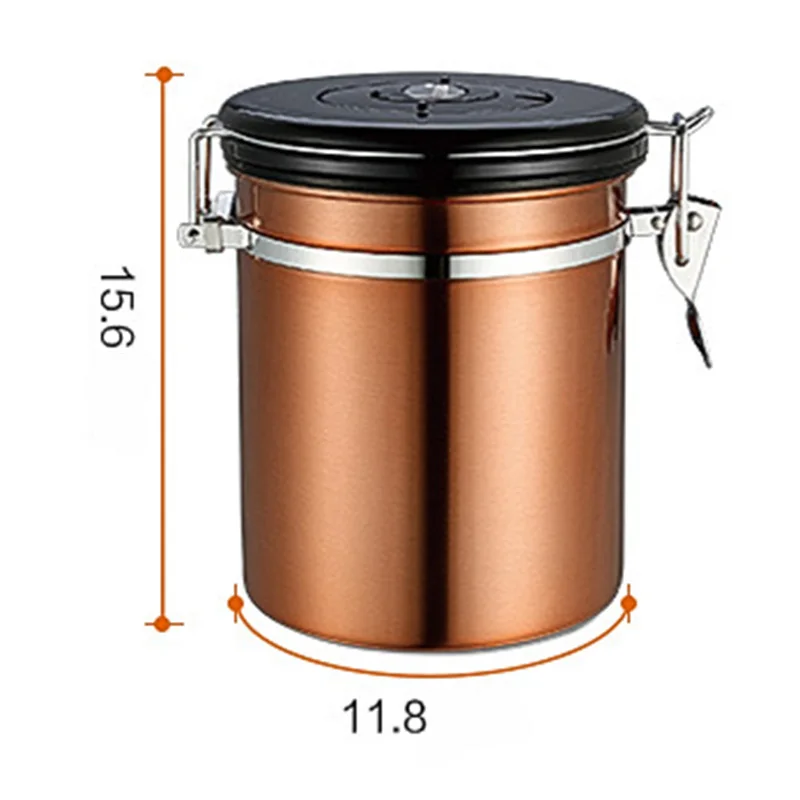 1 шт. герметичная банка для кофейных зерен из нержавеющей стали 500 г резервуары для хранения чая и сахара с выпускным клапаном вакуумное уплотнение контейнер для хранения зерен