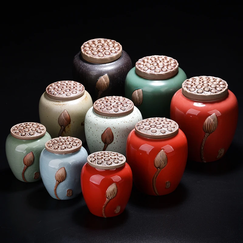 Classic ceramic kitchen storage jar Simple pastoral ceramic storage