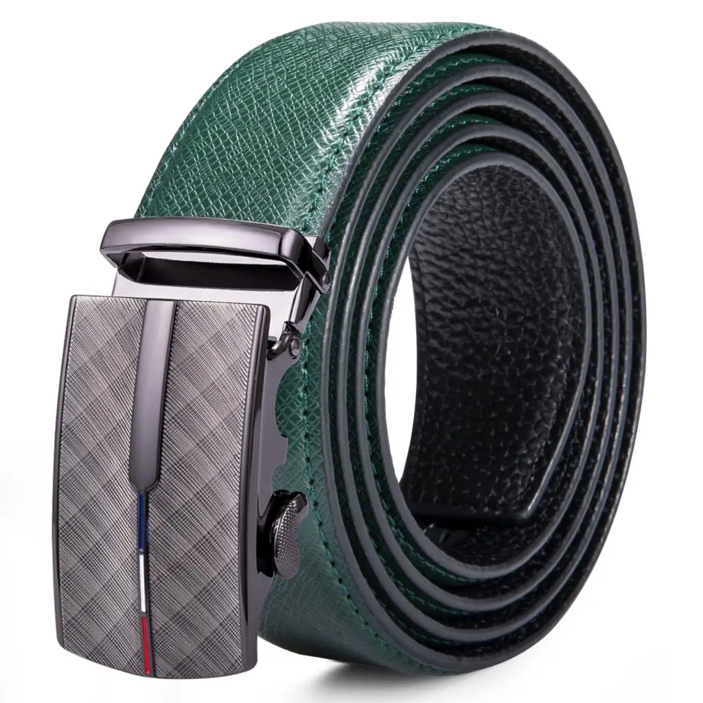 

DM-I-0031 DiBanGu 2019 New Leather Green Belts for Men High Quality Cowhide Leather Strap Fashion Automatic Buckle Belts Green