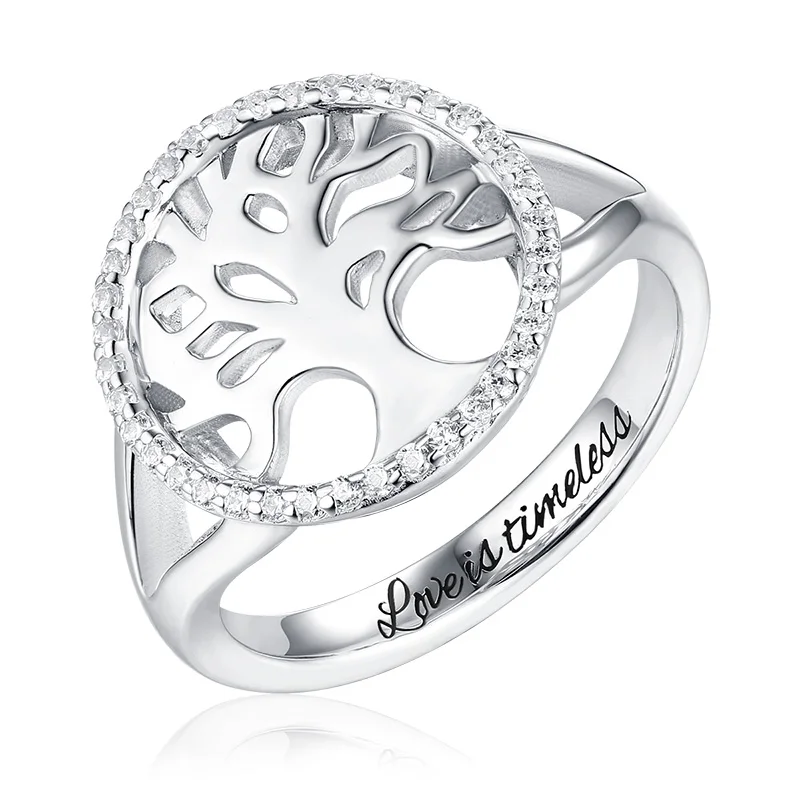 Ailin Personalized Family Tree Of Life Mother's Ring Silver 925 Jewelry