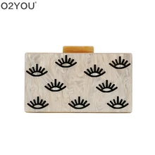 Черный глаз телесного цвета мультфильм акриловая застежка женский бренд черная ткань барсетка Кошелек Леди Путешествия Пляж акриловый клатч Сумки