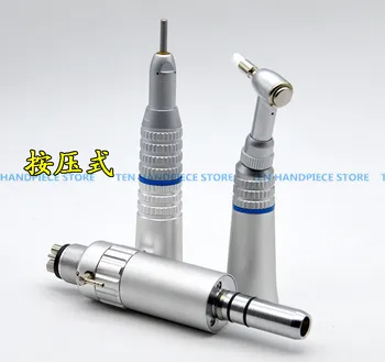 

2019 good quality Dental Low Speed Handpiece Air Turbine Contra Angle Handpiece Push Botton Dental Handpiece