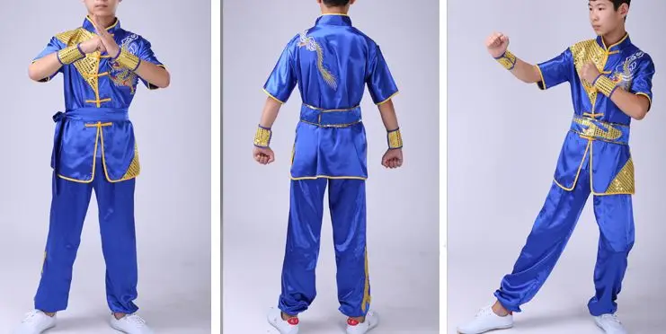 Детская одежда wushu с вышивкой драконом форма для Тай Чи детские костюмы занятий