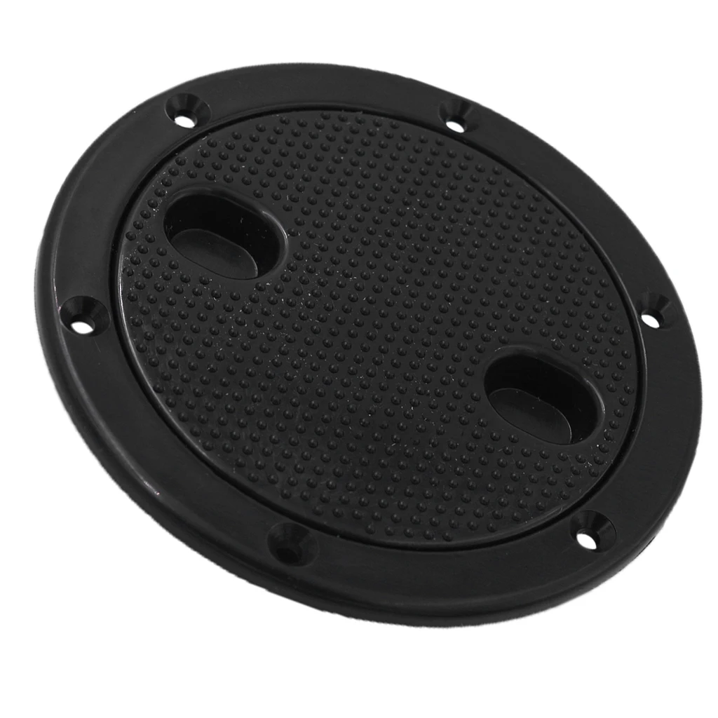  Marine Boat RV Black 4 inch Access Hatch Cover Twist Screw Out Deck Plate Round Inspection Hatch for Boat Dropshipping