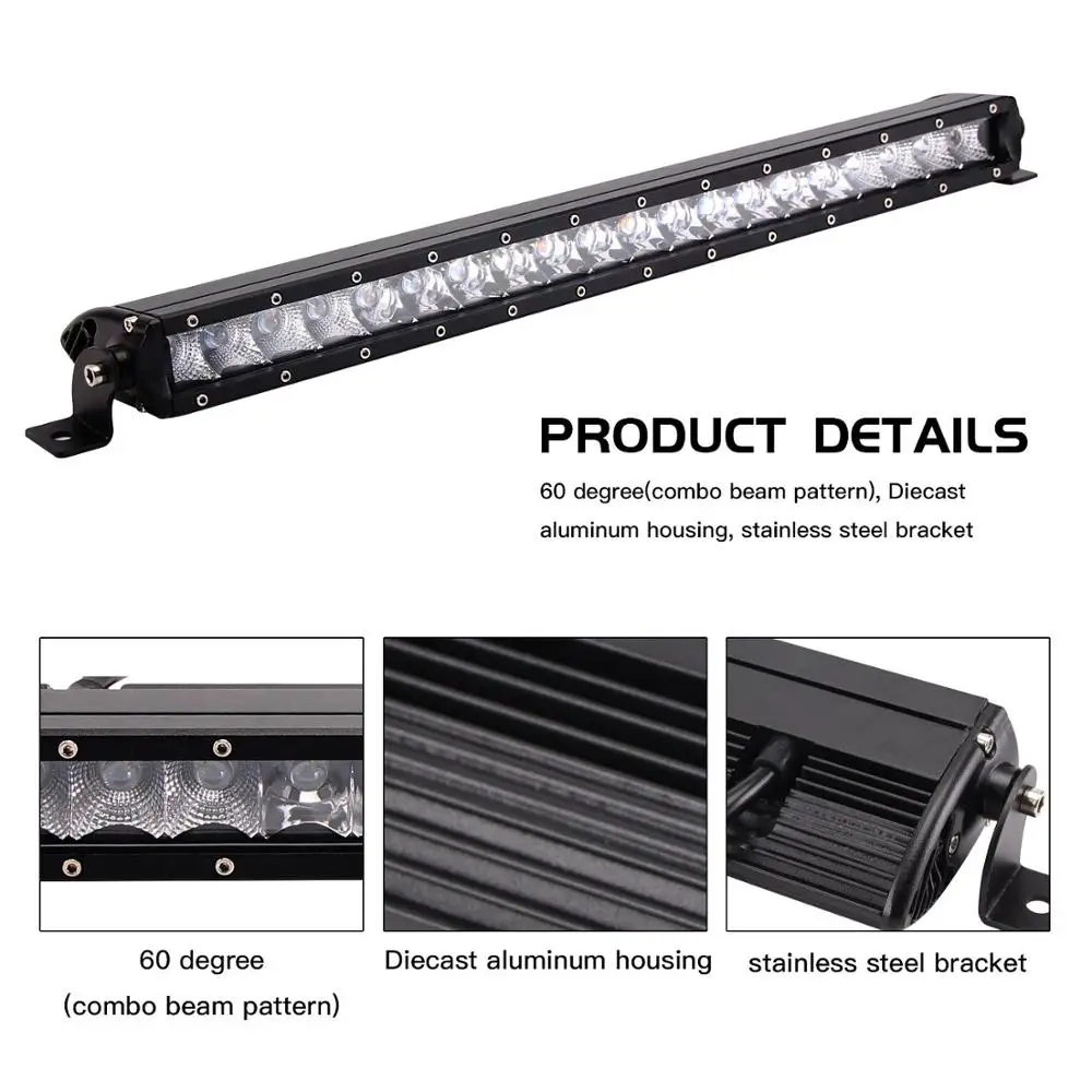 led light bar single row straight lightbar offroad work driving light barra spot flood combo 3d lens atv utv off-road truck pickup uaz f150 4x4 4wd car auto motorcycle 30w 50w 100w 200w 150w 250w (3)