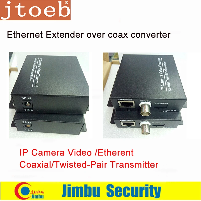 Ethernet Extender over coax converter 2KM for IP cameras Video / Ethernrt Coaxial / Twisted-Pair T