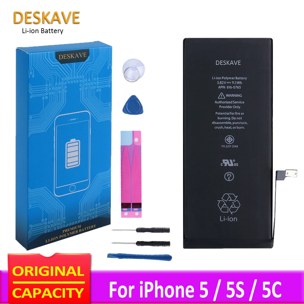 

Battery For Apple iPhone 5S 5C 5GS High Real Capacity 3.8V 1560mAh Li-ion polymer Rechargeable Battery 0 Cycled Tools Adhesive