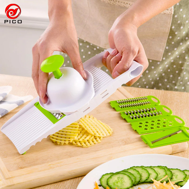 

7 in 1 Adjustable Mandoline Slicer Multifunctional Peeler Grater Stainless Steel Blades Vegetable Cutter cooking tools ZL59-1