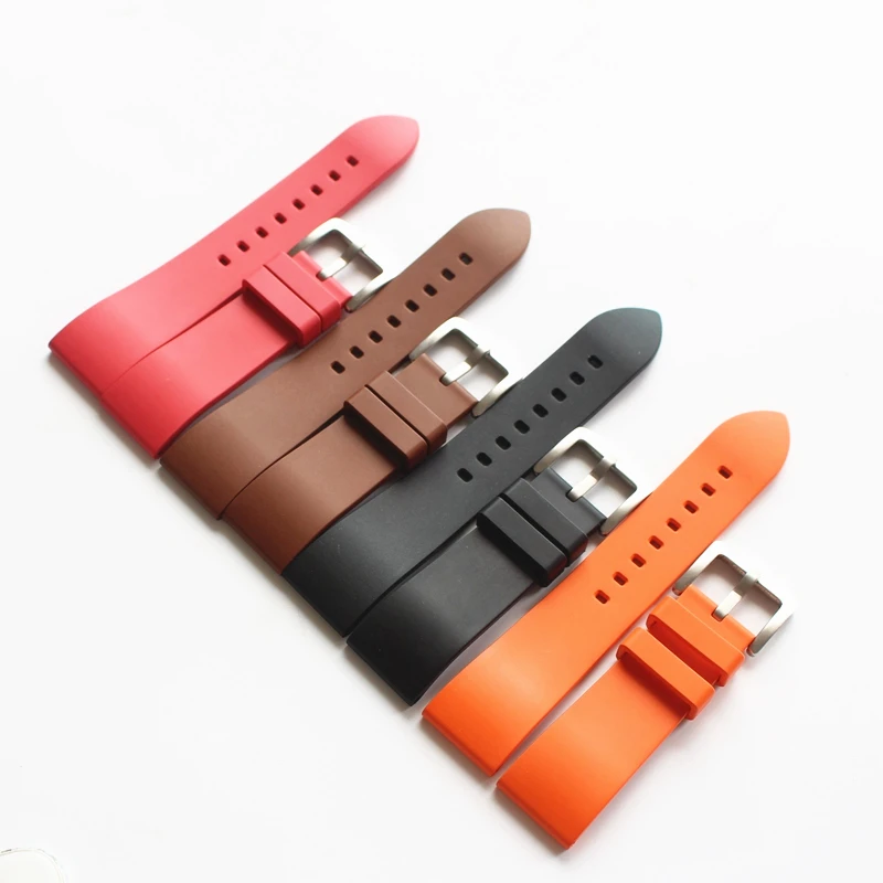 

LUKENI 20mm 22mm 24mm Black Brown Orange Red Waterproof Rubber Watchband Watch Strap For Suunto Bracelet Belt