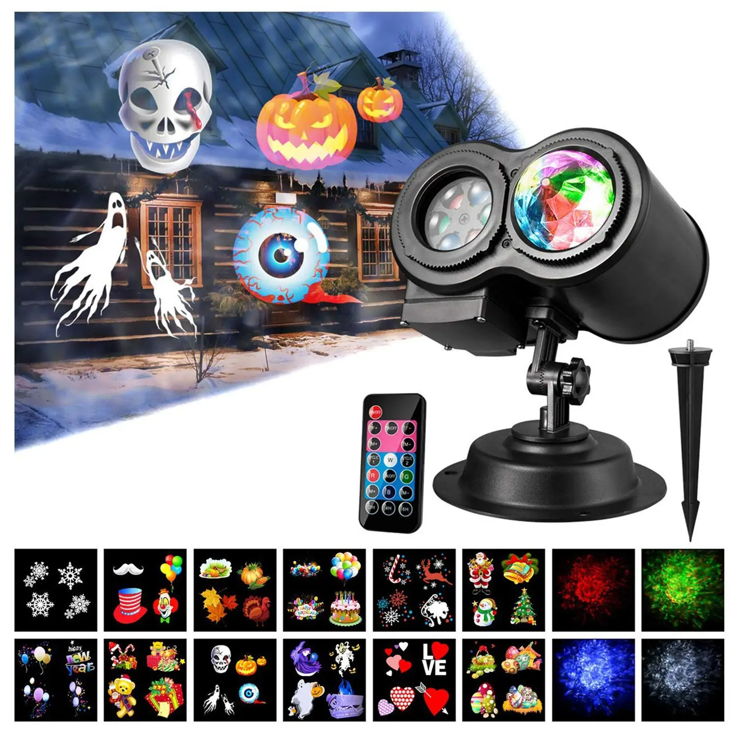 

Water Wave Lights, LED Light Projector Remote Control Colorful Flowing Water Ripple Effects for Halloween Christmas Parties Be