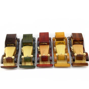 

1pc Classic Car Model Colorful Wooden Durable Simulation 10 Inch Old Car Model for Preschooler Children Toddlers
