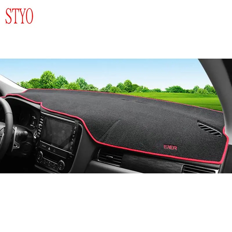 STYO Car dashboard cover Mats Avoid light pad Instrument platform desk Carpets for Mitsubishii