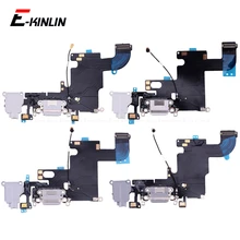 USB док-коннектор, зарядный порт гибкий кабель для iPhone 4S 5 5S SE 6 6S Plus USB зарядное устройство штекер гибкий кабель, запчасти для ремонта