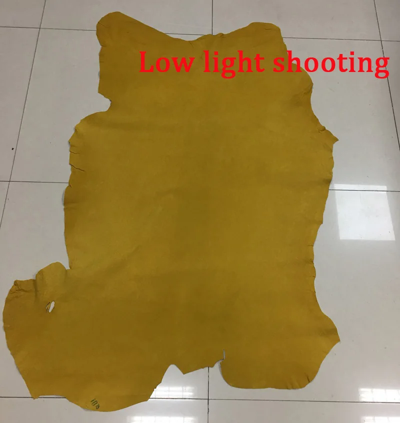 

yellow Genuine Pig suede split leather material whole piece