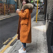 2018 Fashion Woman Large Fur Collar Hooded Coat Parkas Outwear Women Thickening Warm Winter Jacket 2018 Fashion Woman Large Fur Collar Hooded Coat Parkas Outwear Women Thickening Warm Winter Jacket