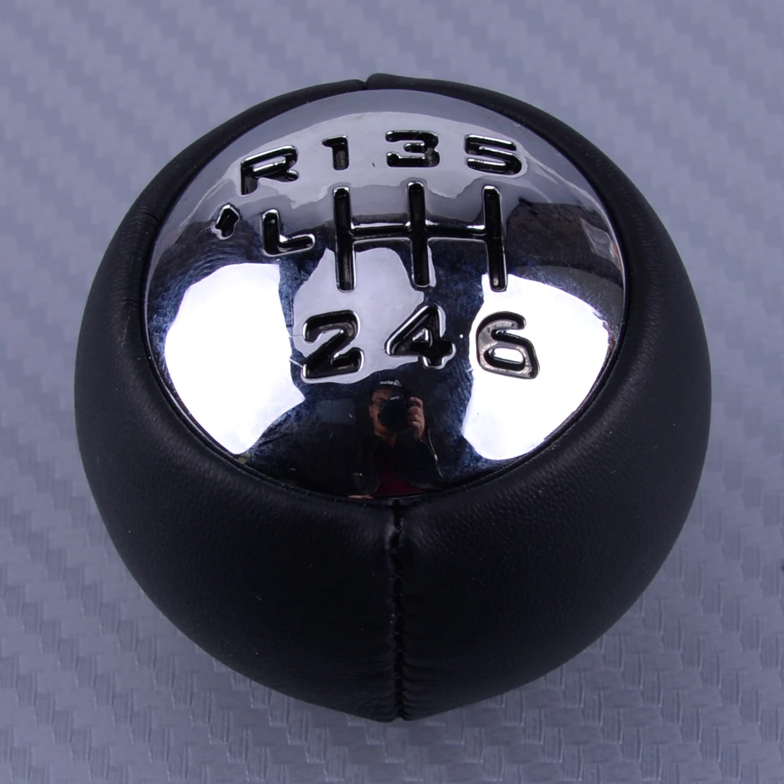 CITALL Black 6 Speed Car Gear Shift Knob Sticks ABS for Peugeot 307 308