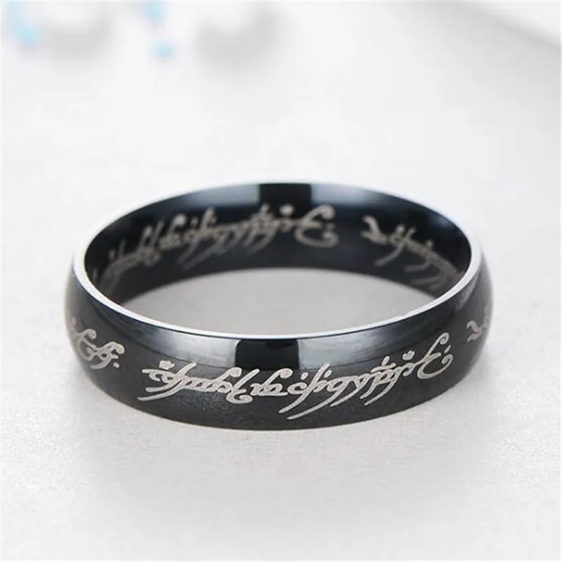 

Free Shipping 316L Stainless Steel Ring King 6mm Titanium Steel Pendant Ring Men's Jewelry Free Wedding Ring
